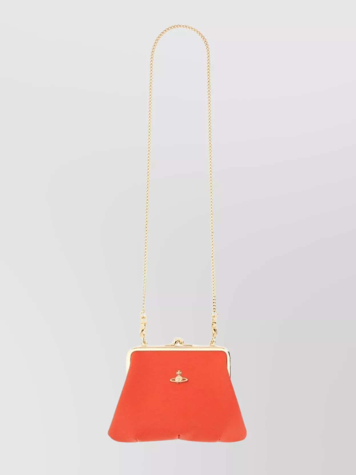 VIVIENNE WESTWOOD "FRAME BAG" WITH CHAIN STRAP AND TOP HANDLE