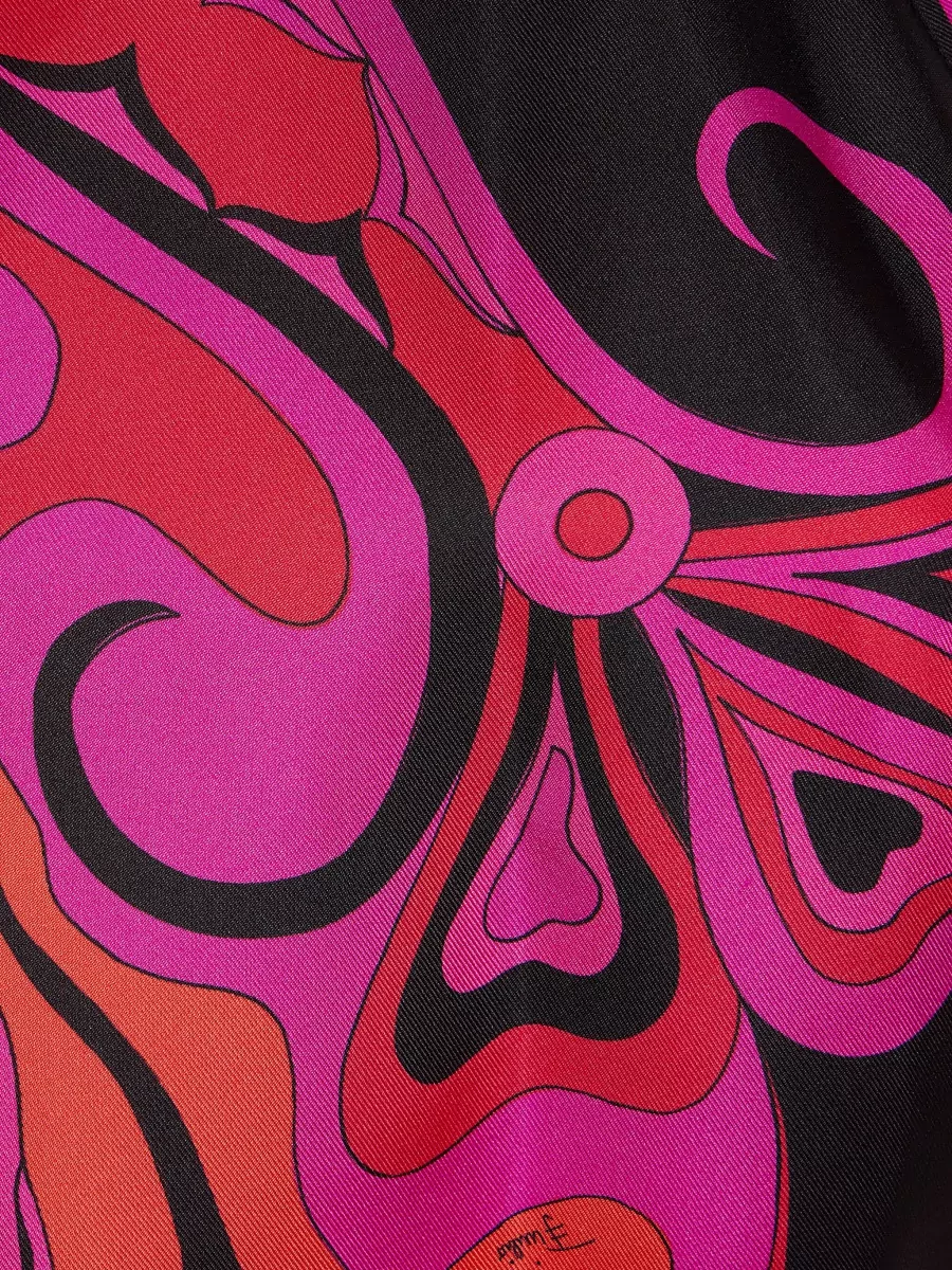 Pucci Silk Printed Scarf-Neck Top