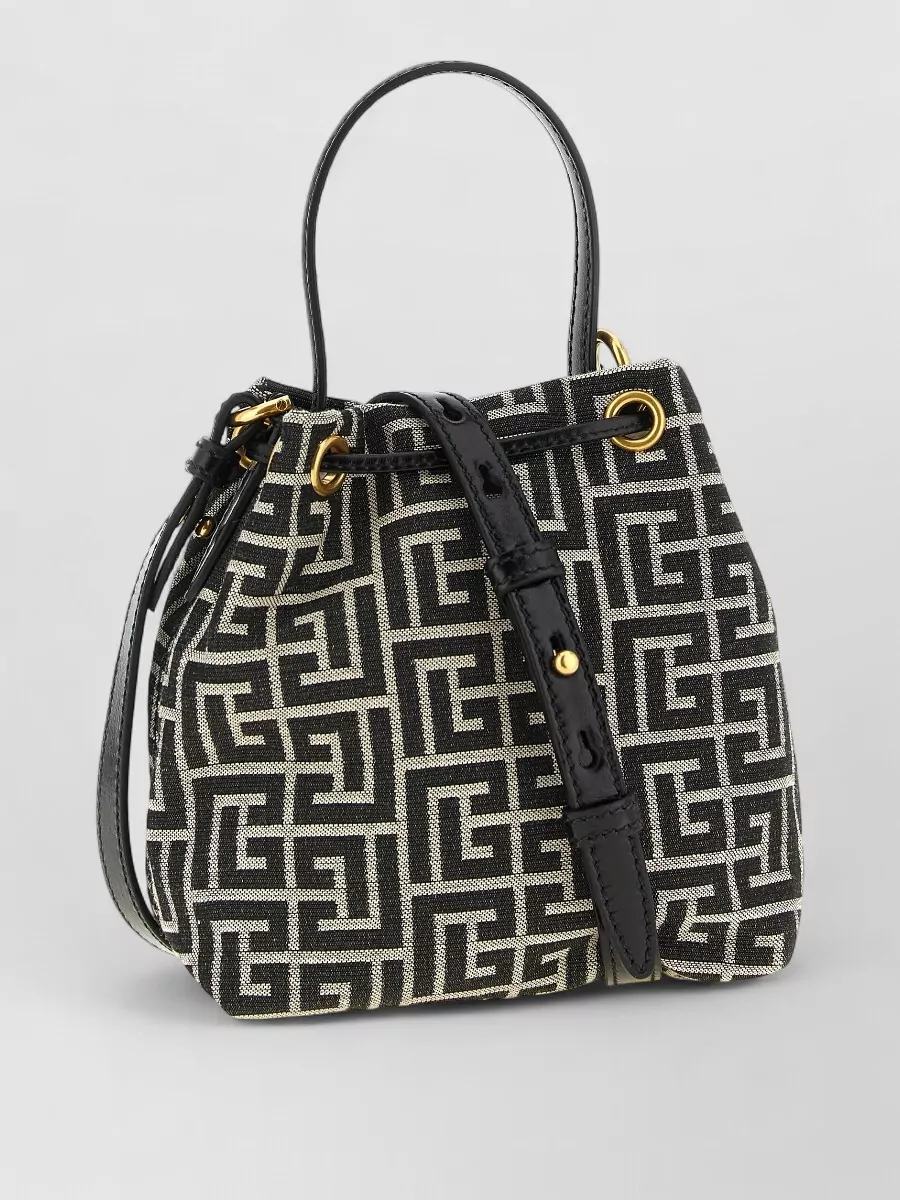 Balmain pulse mini jacquard bucket bag