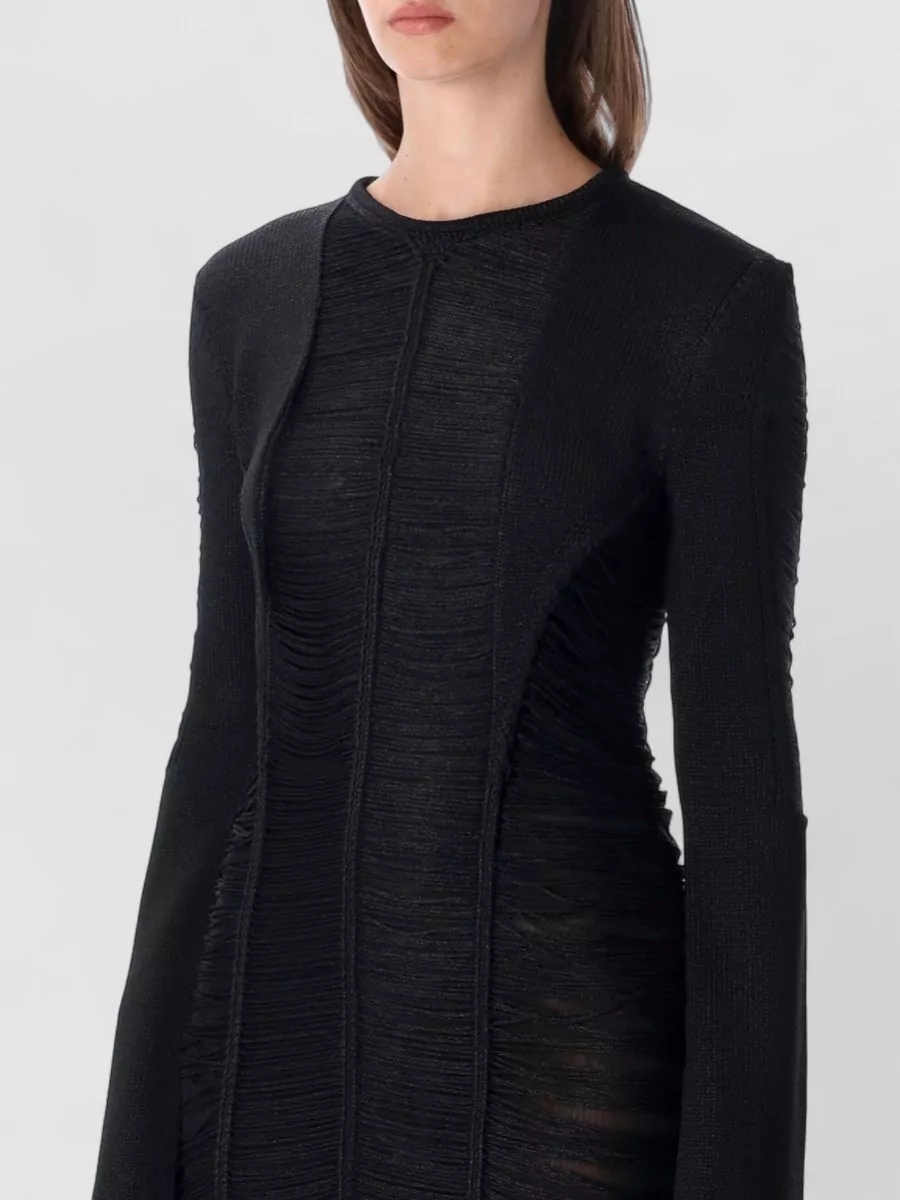 The Attico Fringe Long-Sleeve Mini Dress