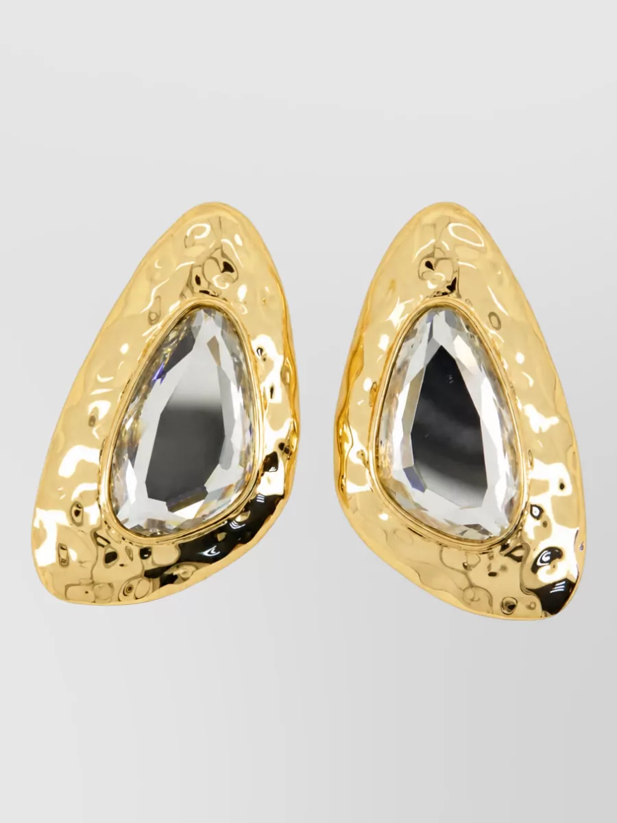 Self-Portrait brass earrings