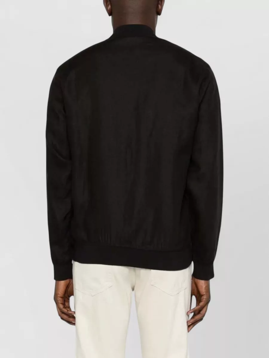 Kiton Bomber Collar Long Sleeve Zip Jacket