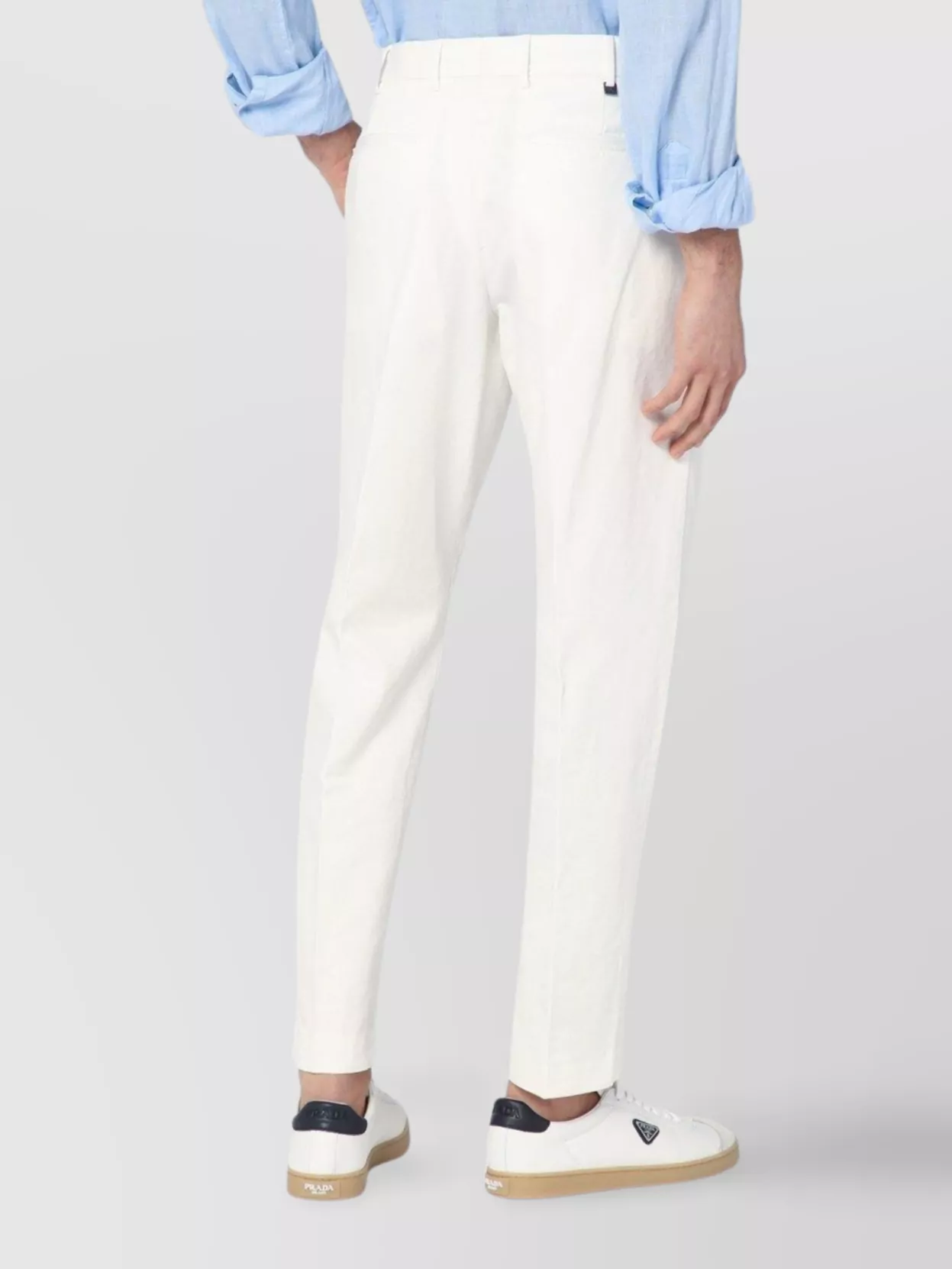 Pt Torino Cotton And Linen Trousers In White