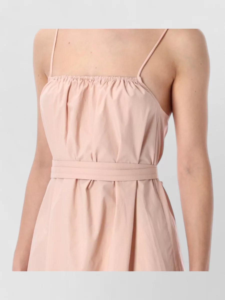 Soeur Gathered Belted Midi Dress