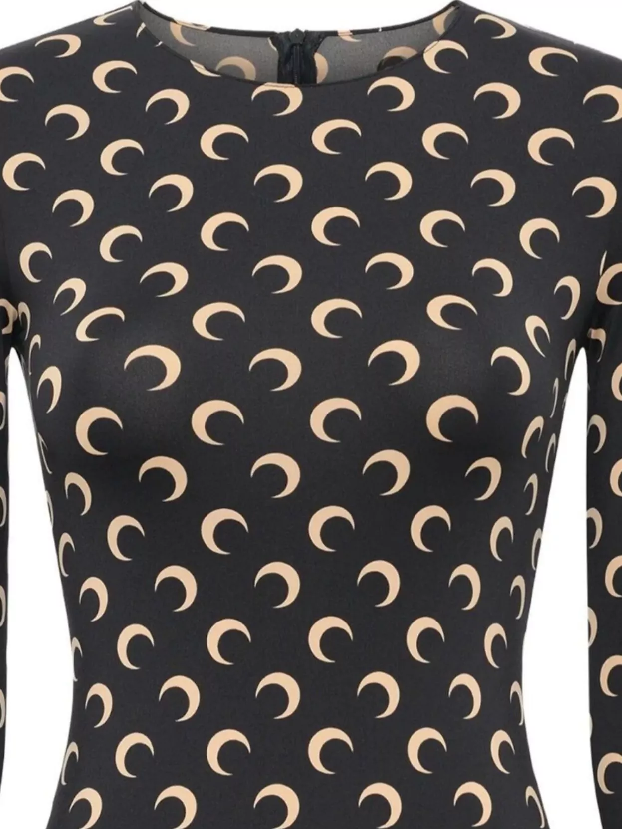 Marine Serre Celestial Pattern Long Sleeve Short Jumpsuit In Black