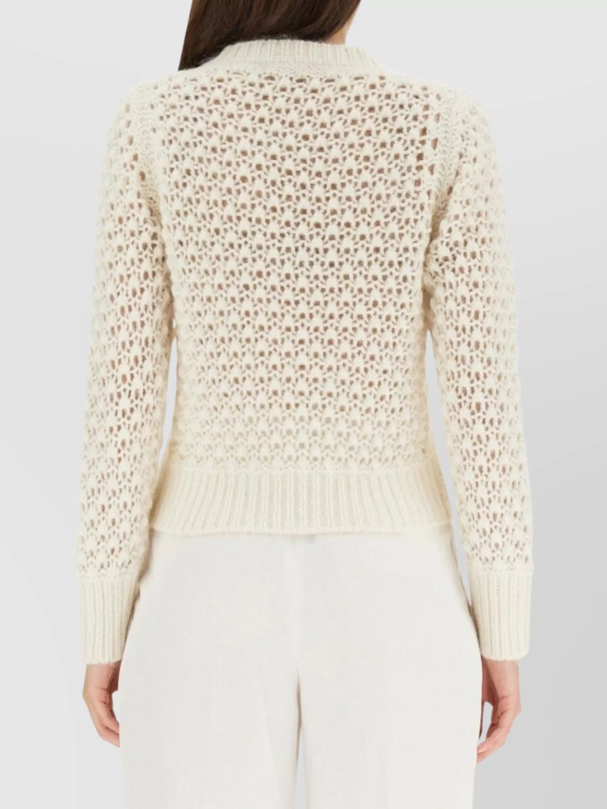 Fabiana Filippi Perforated Mesh Crew Neck Knitwear