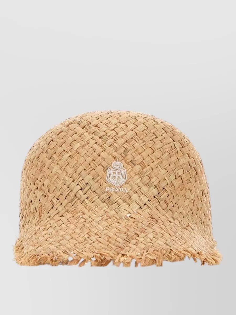 Prada Raffia Cap Baseball Style Adjustable Strap