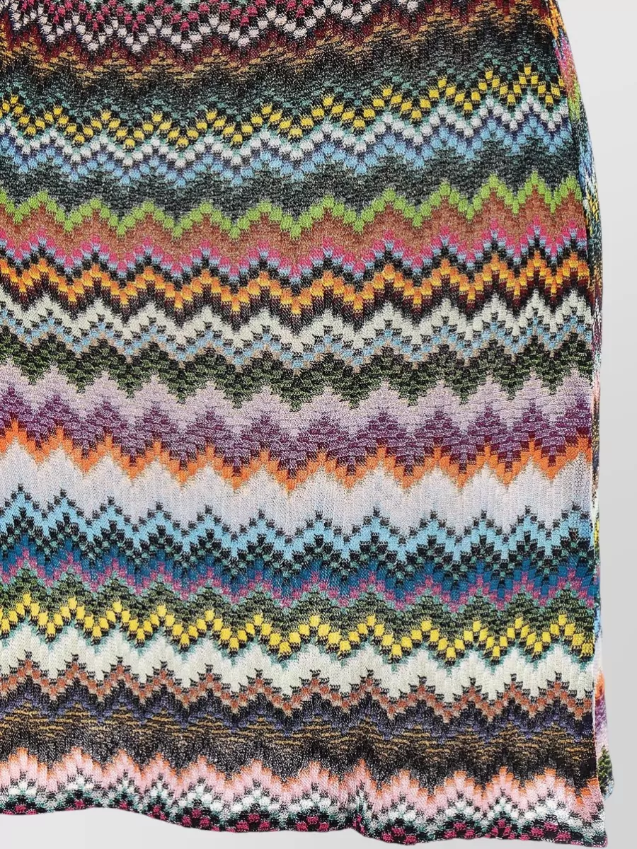 Missoni Sleeveless Knit Dress Round Neckline Zigzag