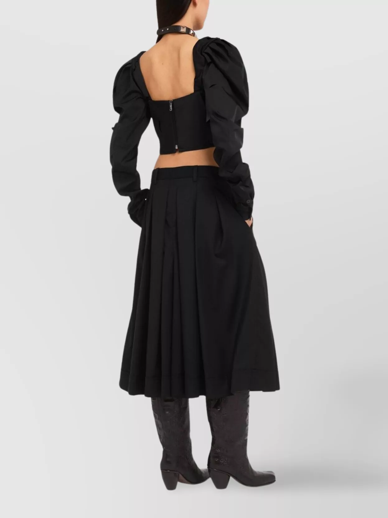 Vivienne Westwood Wide-leg Trousers Pleated Design In Black