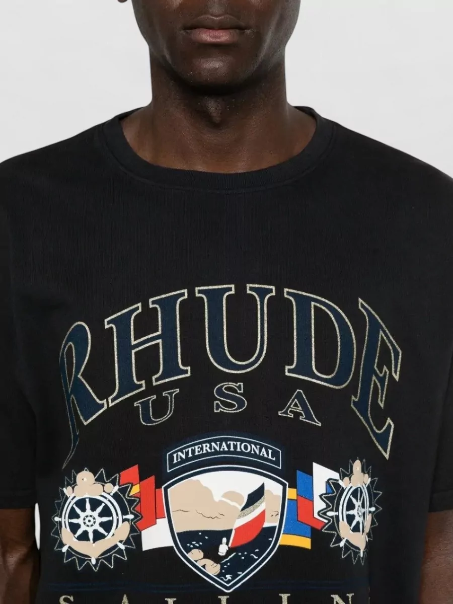 Rhude Printed Cotton Crewneck T-Shirt