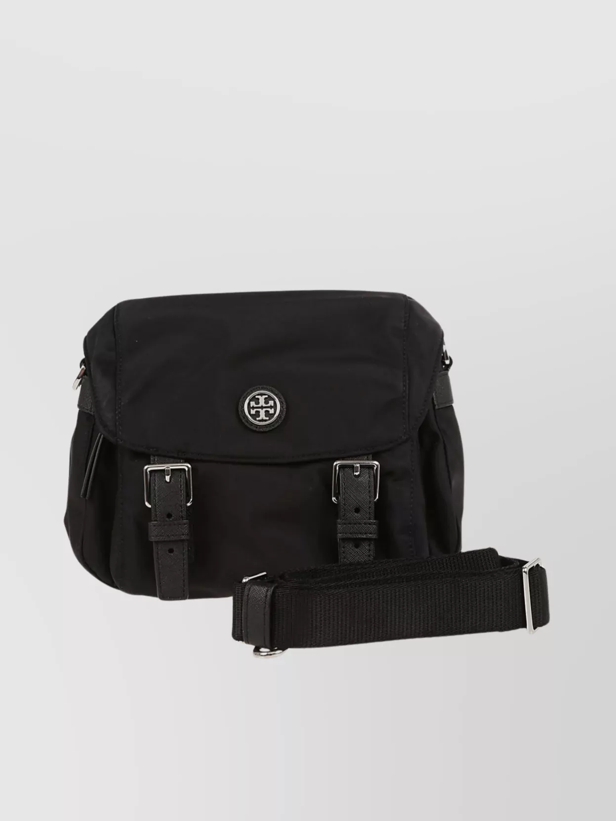 Shop Tory Burch Nylon Collection Messenger Bag In Black
