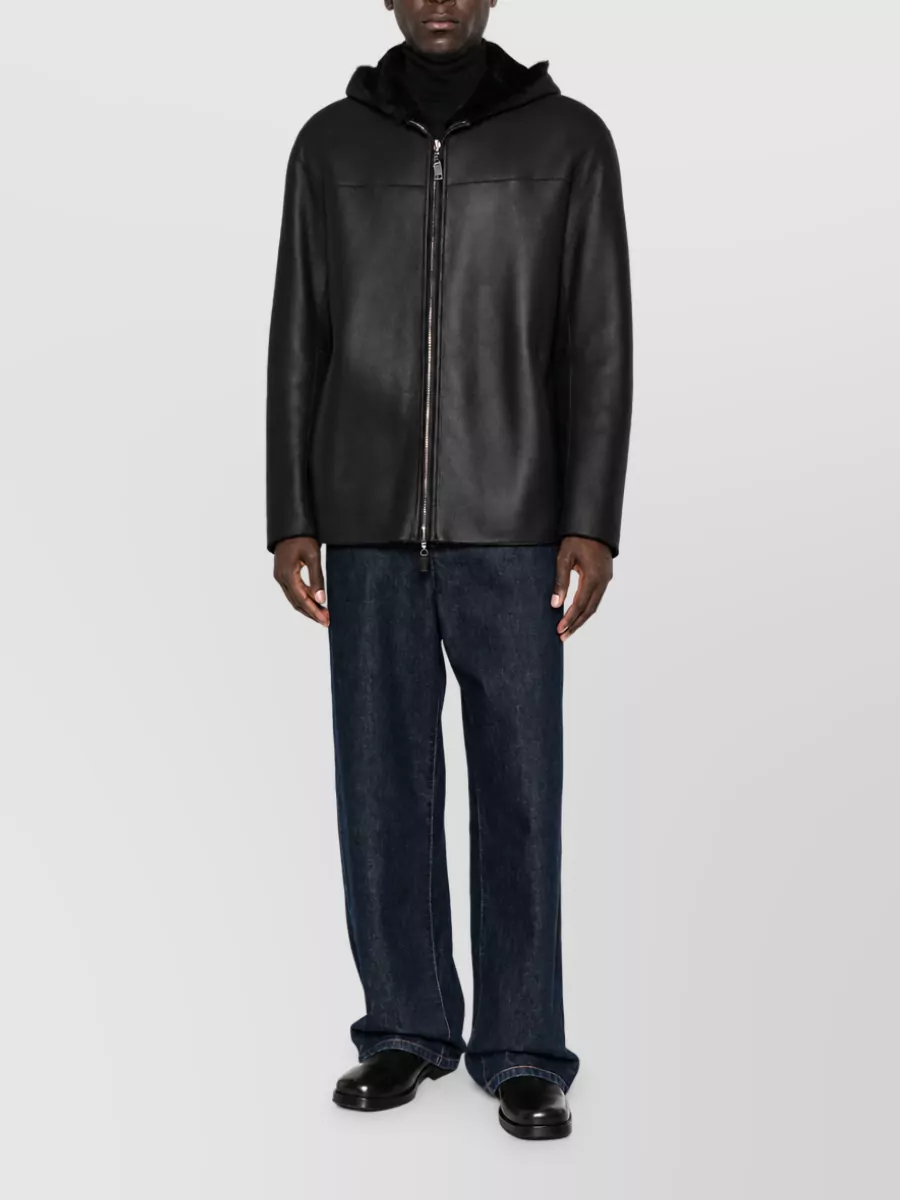 Emporio Armani Shearling Leather Jacket