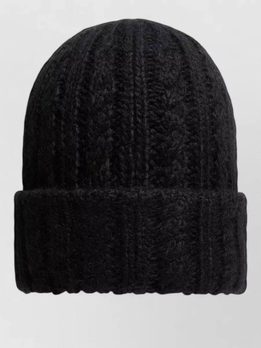 Moncler Braided Wool Blend Knit Winter Hat