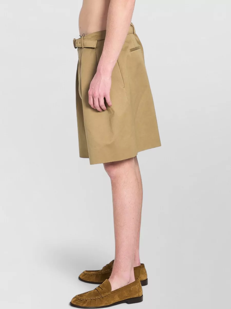 Saint Laurent Cotton Drill Bermuda Shorts Belt