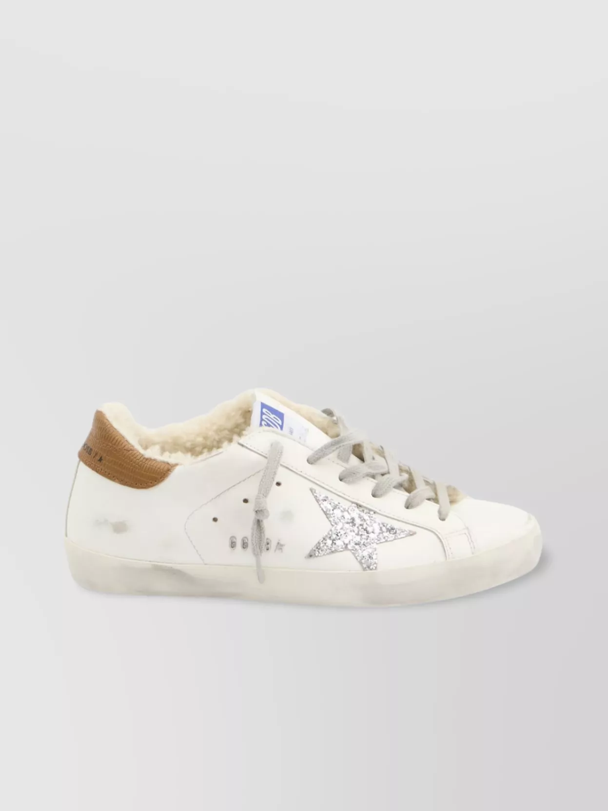 Golden Goose Sneakers Distressed Leather Glitter Star In White