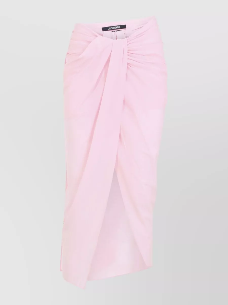 Jacquemus Asymmetric Draped Midi Skirt