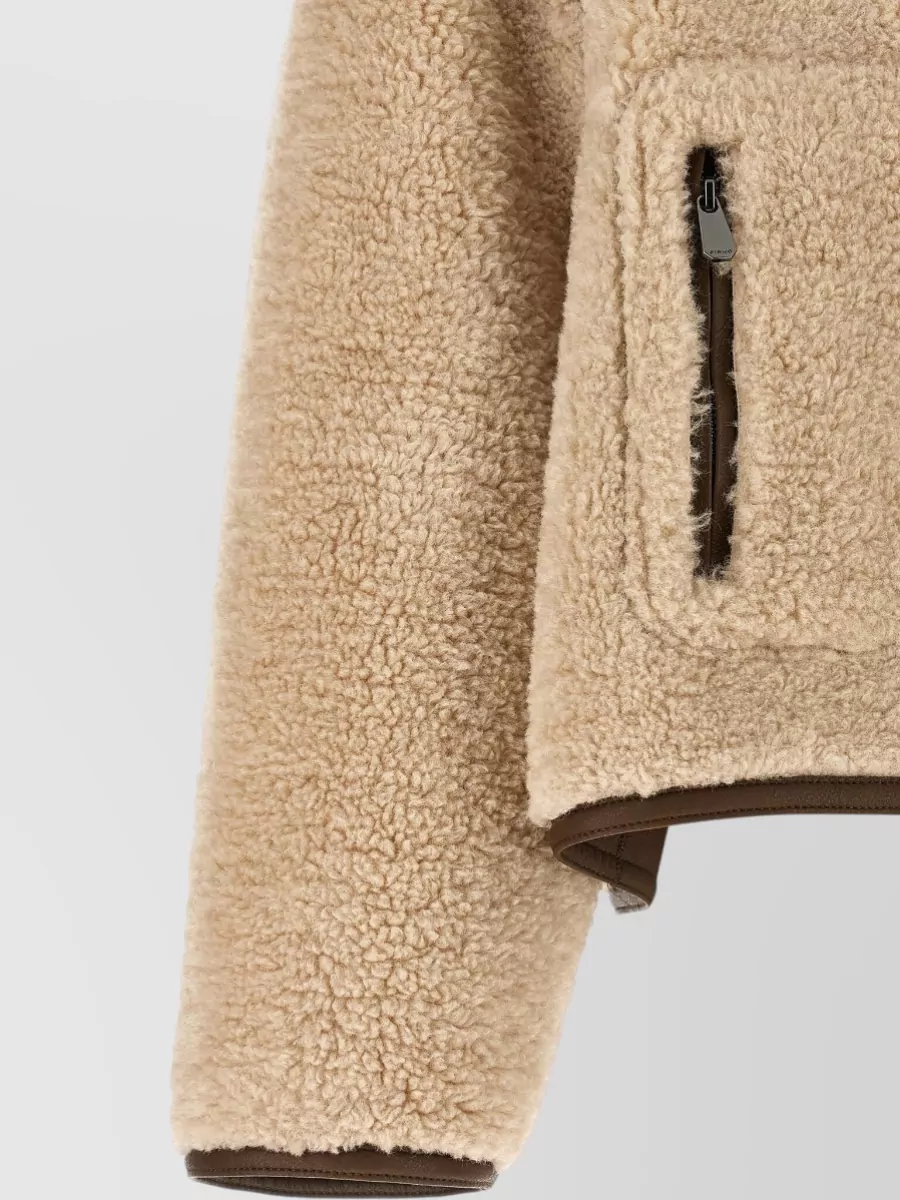 Pinko Faux Shearling Cropped Jacket