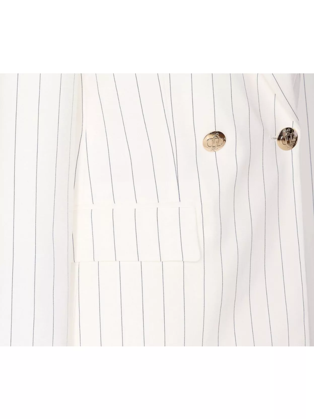 LIU •JO BUTTON DETAILING STRIPED PATTERN BLAZER