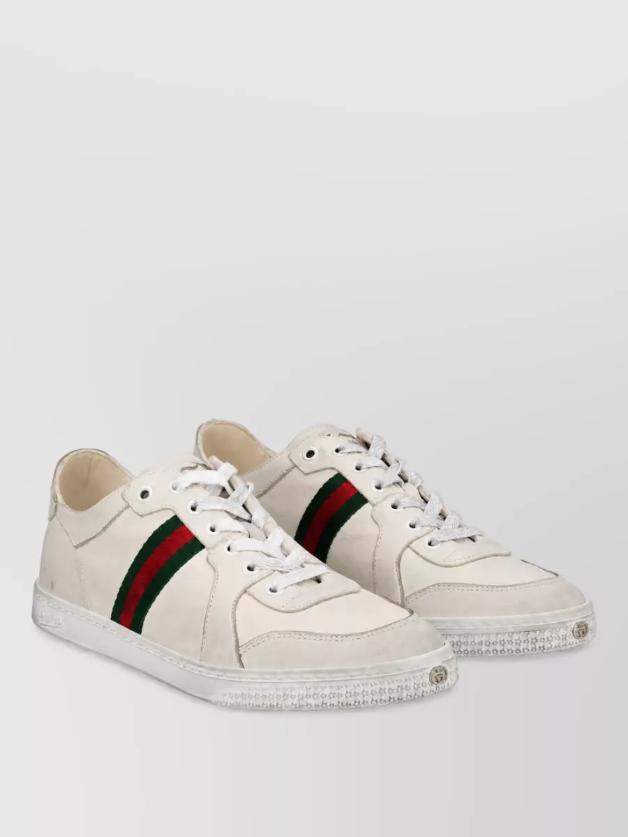 Gucci Leather Lace-Up Sneakers
