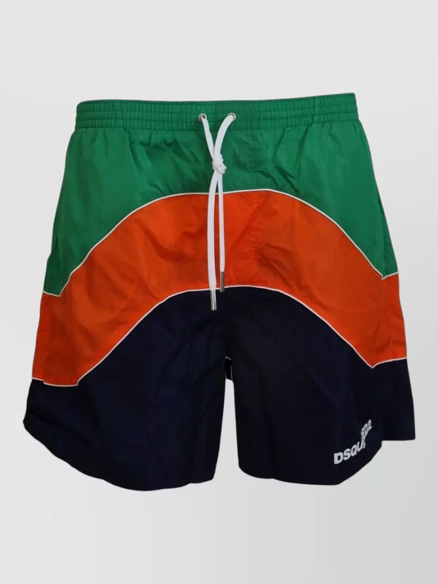 Dsquared2 logo print knee-length swim shorts