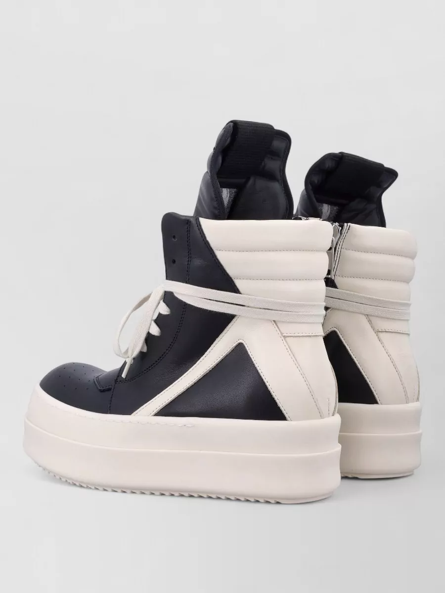 Rick Owens Leather High-Top Sneakers