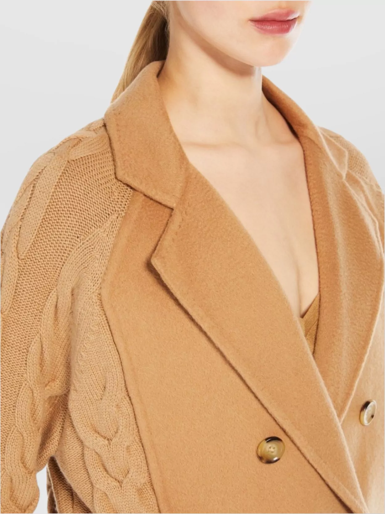 Max Mara Double-breasted Jacket With Textured Knit