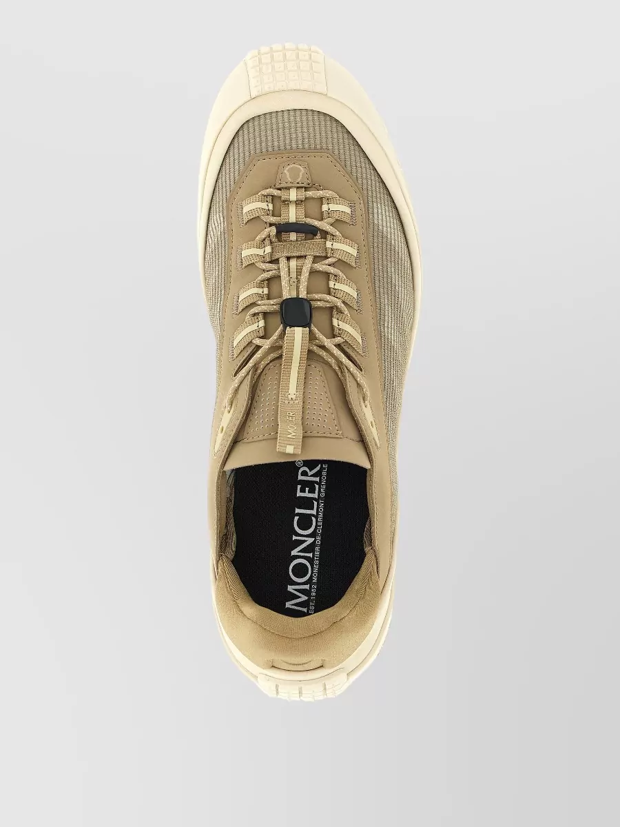 Moncler Leather And Fabric Low-Top Sneakers