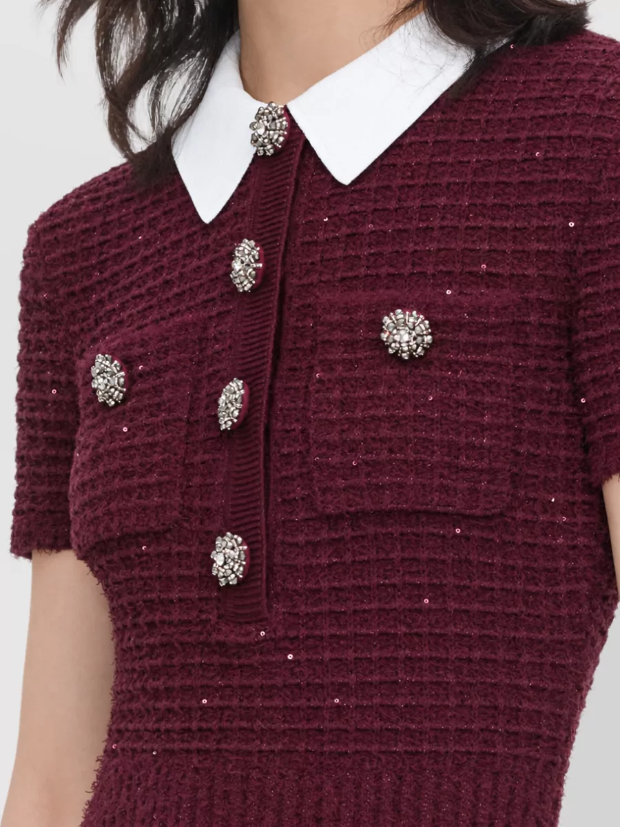 Self-Portrait Textured Knit Midi Dress
