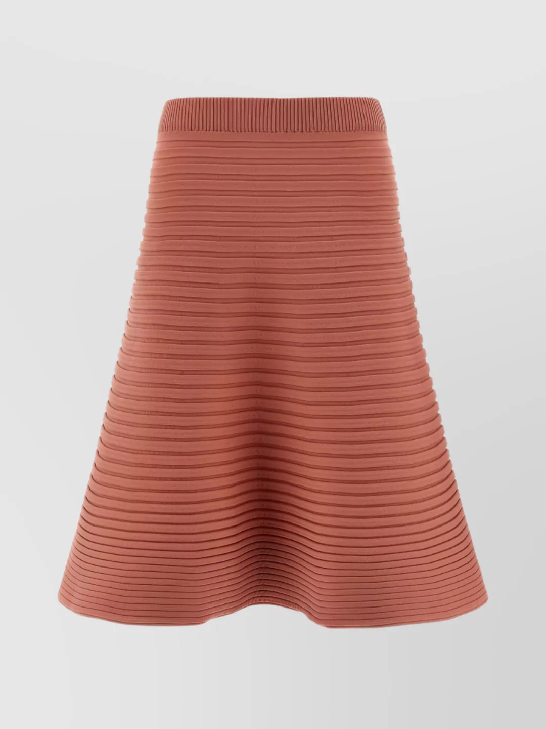 Issey Miyake A-line Knit Skirt Elastic Waistband In Brown