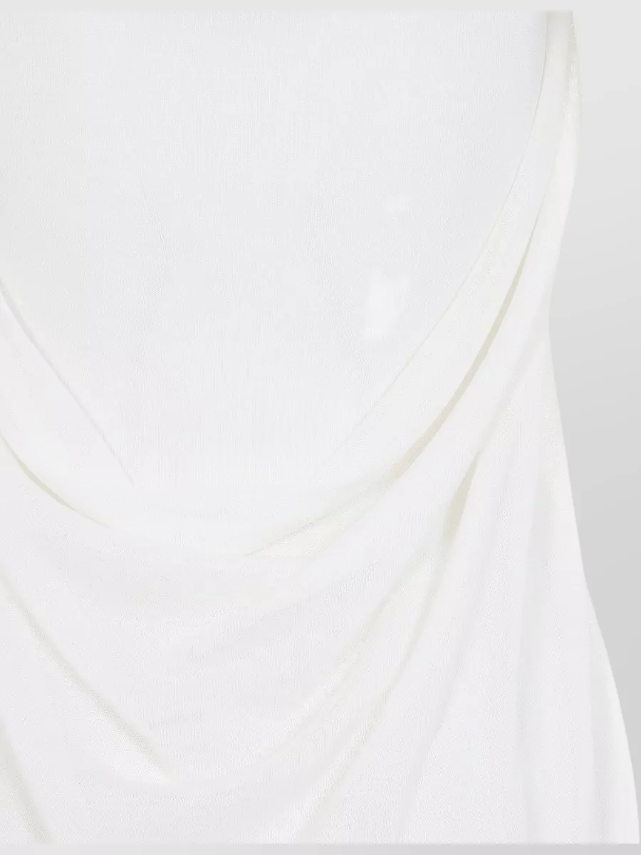 Jacquemus Draped Midi Dress Textured Spaghetti Straps Slit