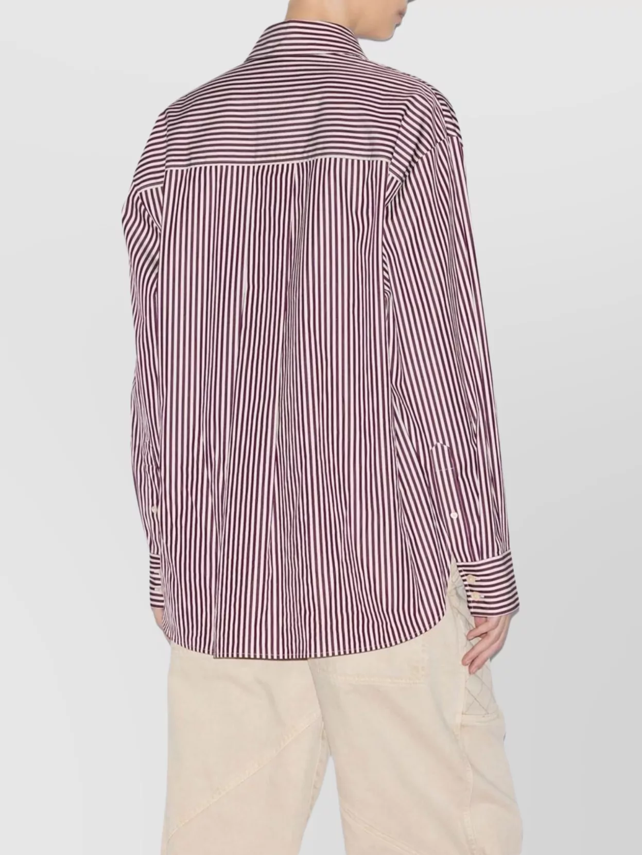 Isabel Marant Striped Cotton Shirt With Curved Hem