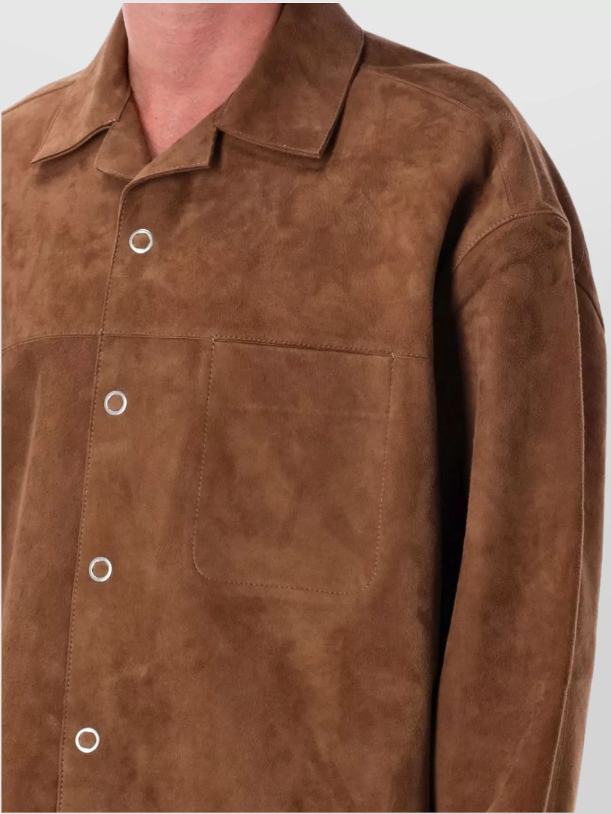 Ami Paris Suede Shirt Jacket Long Sleeves