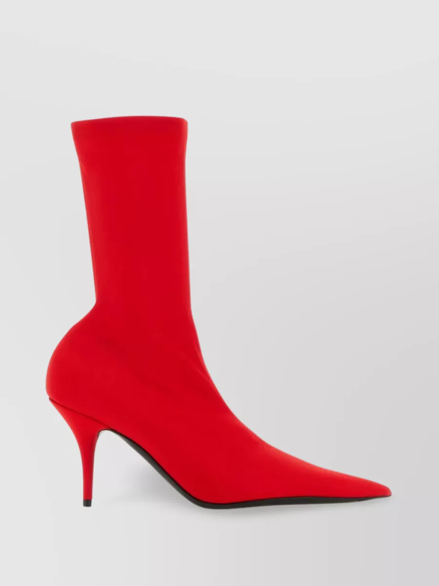 Shop Balenciaga Fabric Blade Ankle Boots In Red