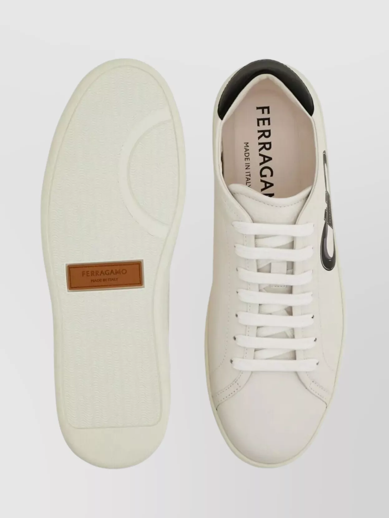Ferragamo Gancini Double Sneakers Contrast Heel
