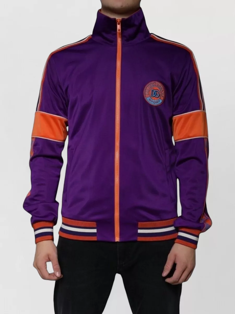 Dolce&Gabbana polyester colorblock zip-up track jacket