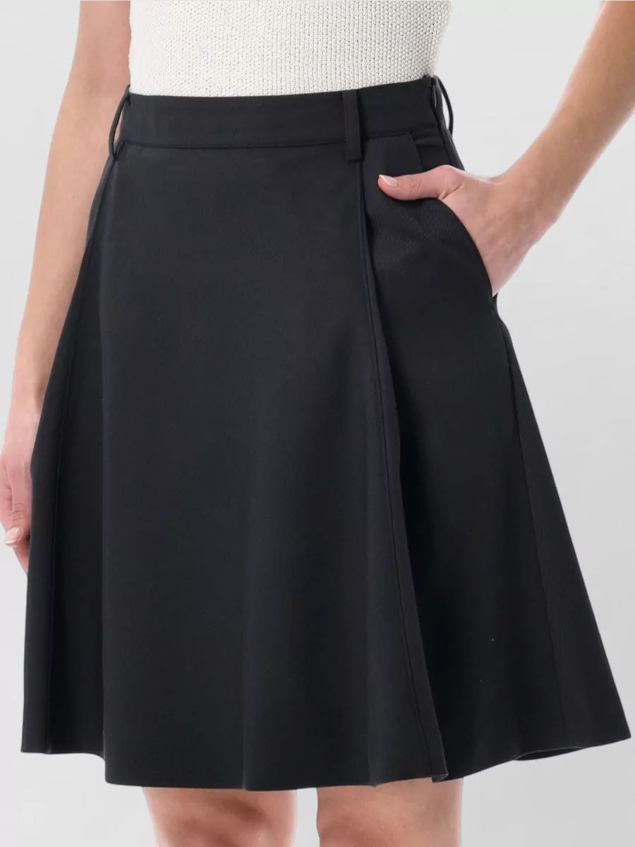 Low Classic Wool Midi A-Line Skirt