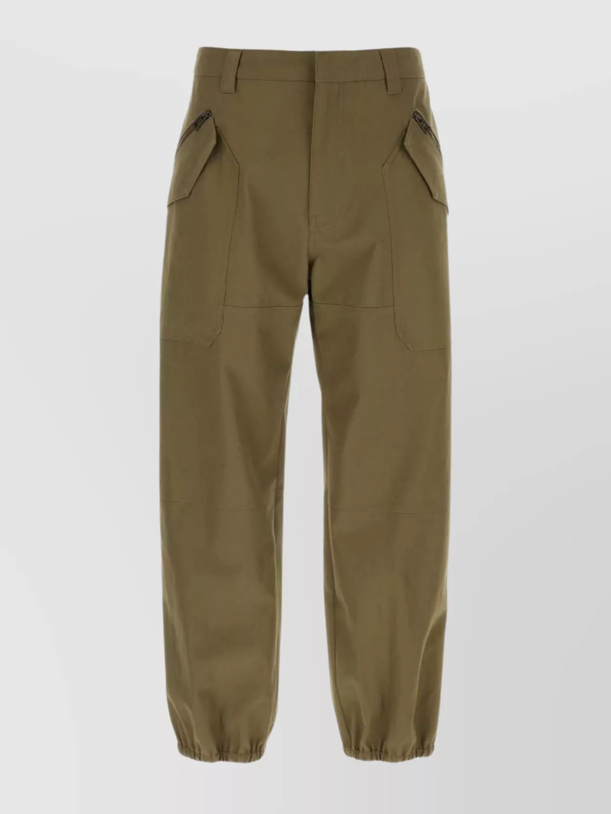 Shop Loewe High-waisted Cotton Pant With Elasticated Cuffs And Cargo Pockets