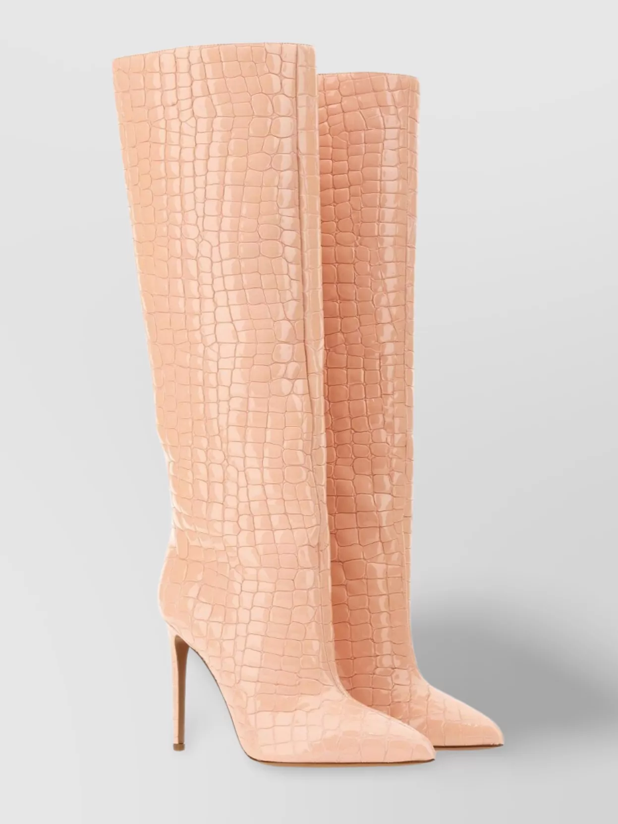 Paris Texas Crocodile Knee High Pointed Stiletto Boots