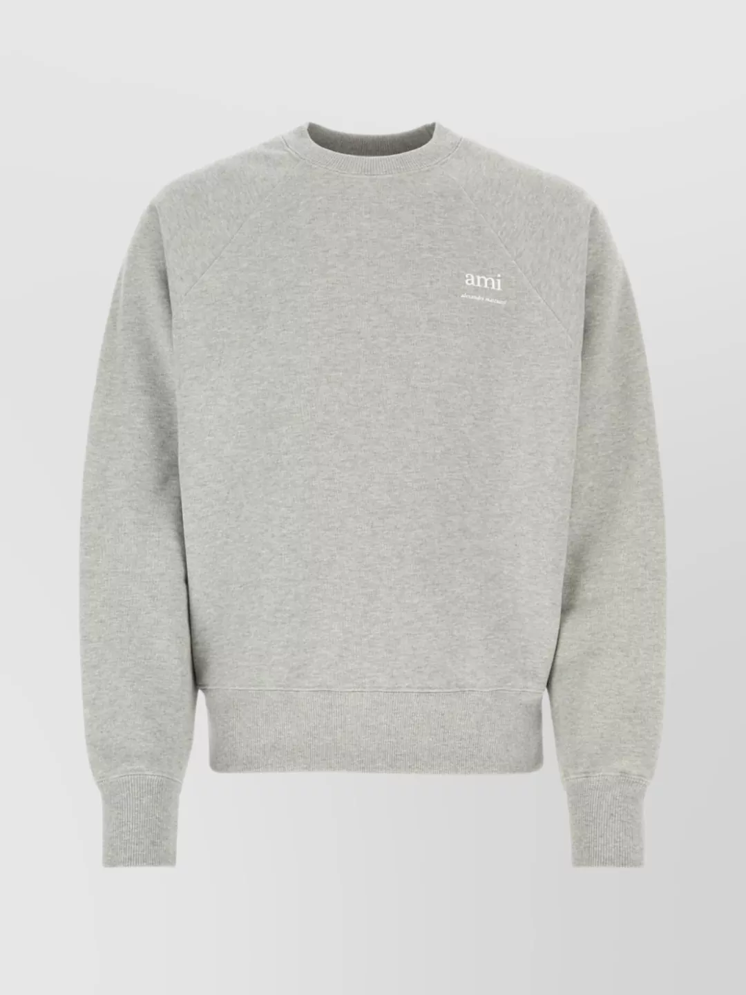 Shop Ami Alexandre Mattiussi Grey Cotton Crew Neck Sweatshirt