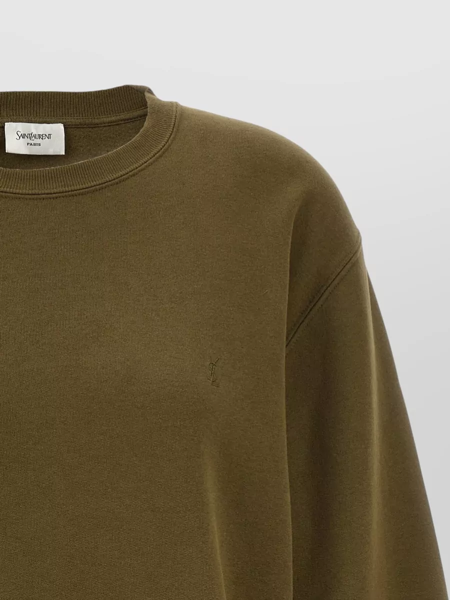 Saint Laurent Cotton Crew-Neck Long-Sleeve Cassandre Sweatshirt