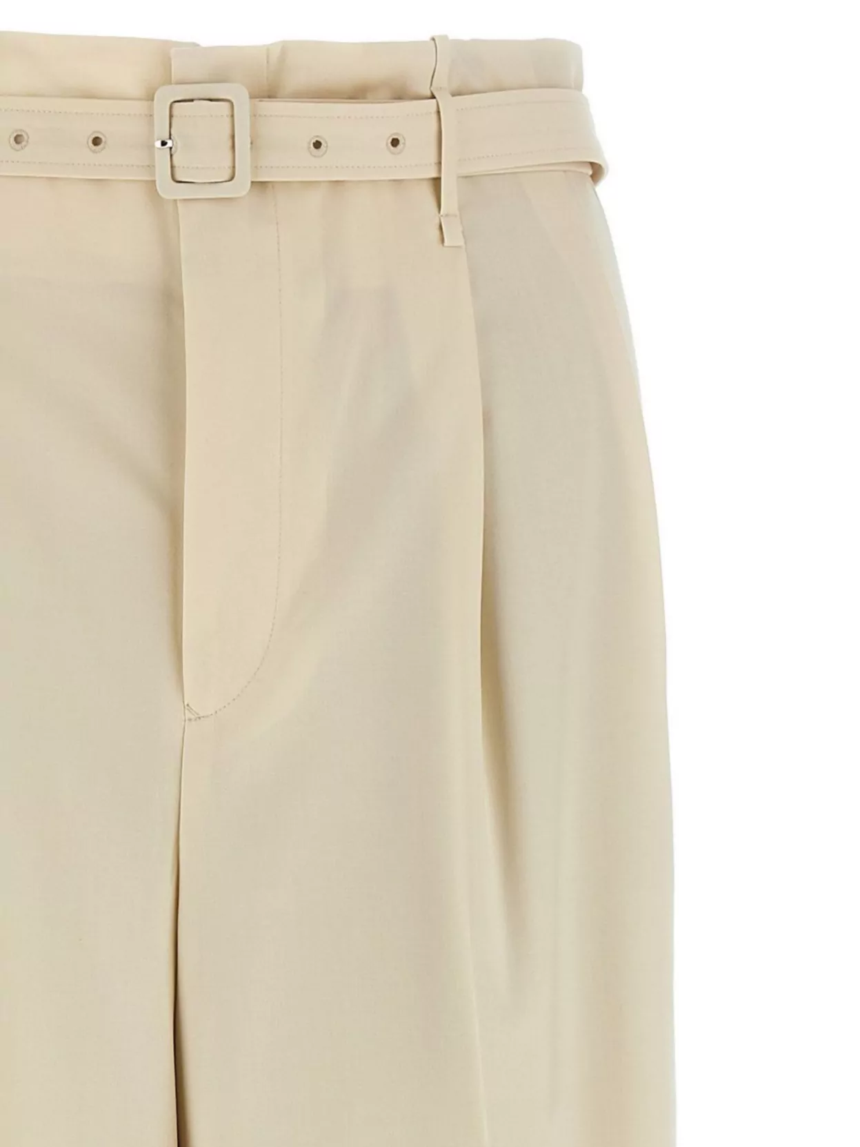 Auralee High Waist Wide Leg Pleated Trousers In Gold