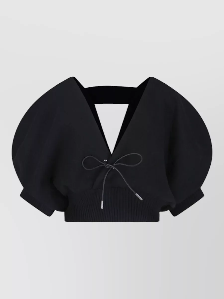 Sacai Cashmere-blend crewneck knitted top