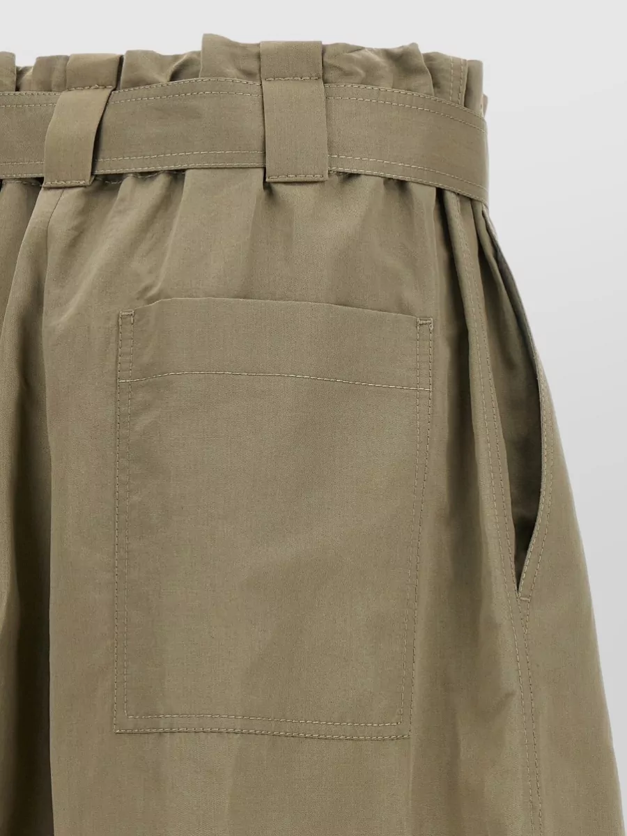 Brunello Cucinelli High-Rise Wide-Leg Belted Knee-Length Shorts