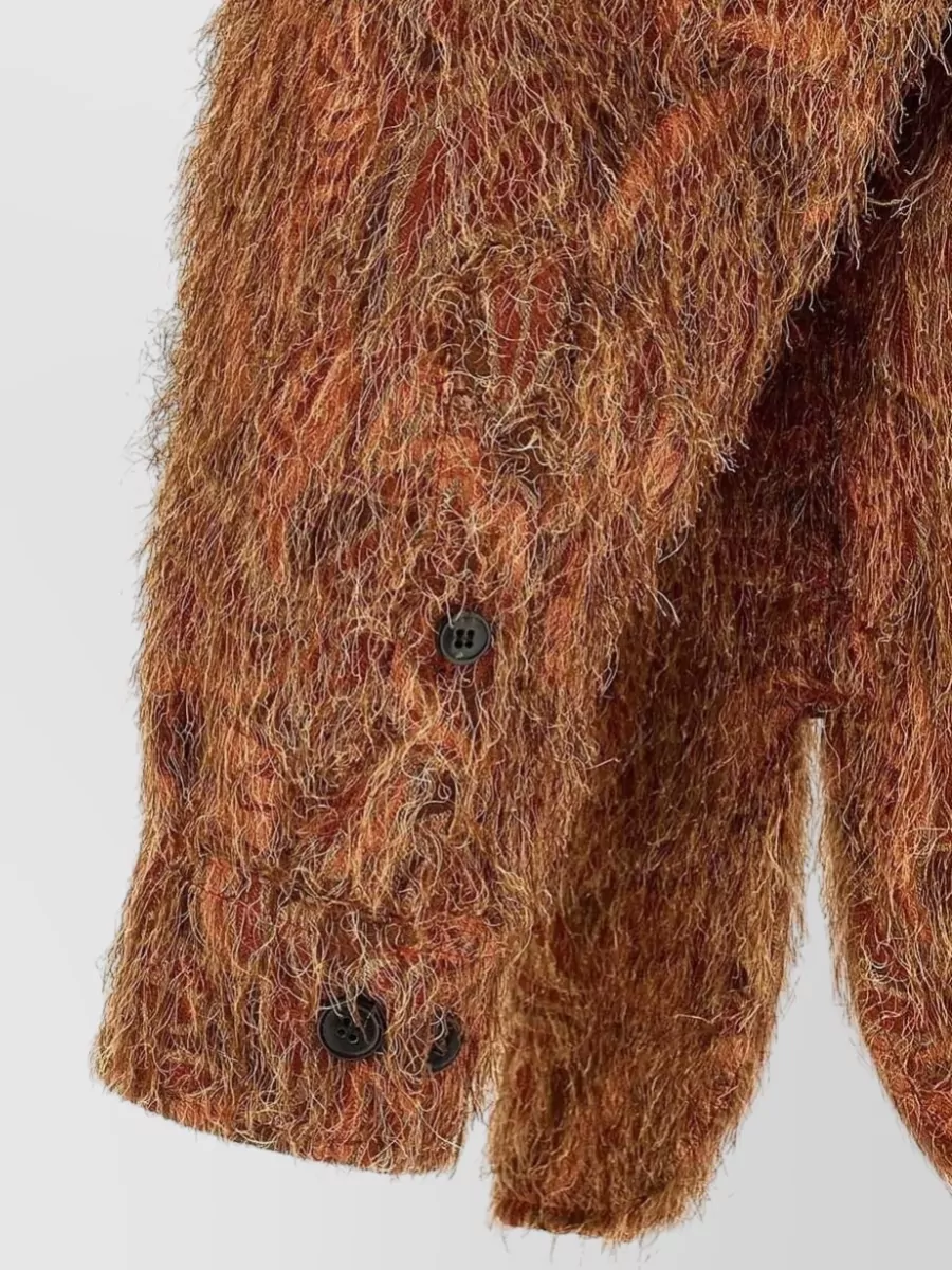 Dries Van Noten Shaggy Jacquard Shirt Jacket
