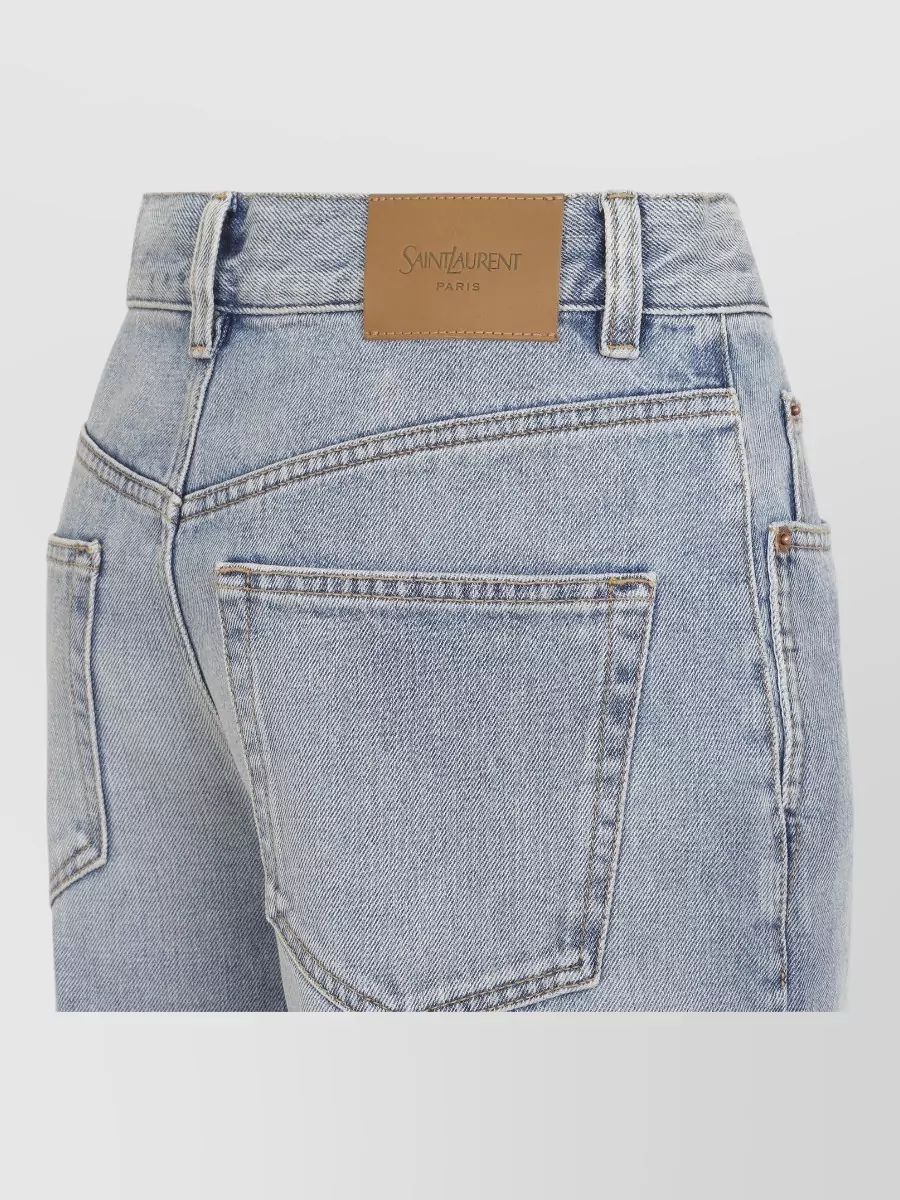 Saint Laurent Denim High-Rise Wide-Leg Jeans
