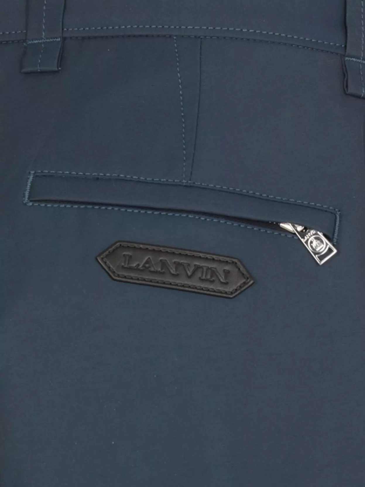 Lanvin Straight Cotton Blend Trousers With Zip Vents
