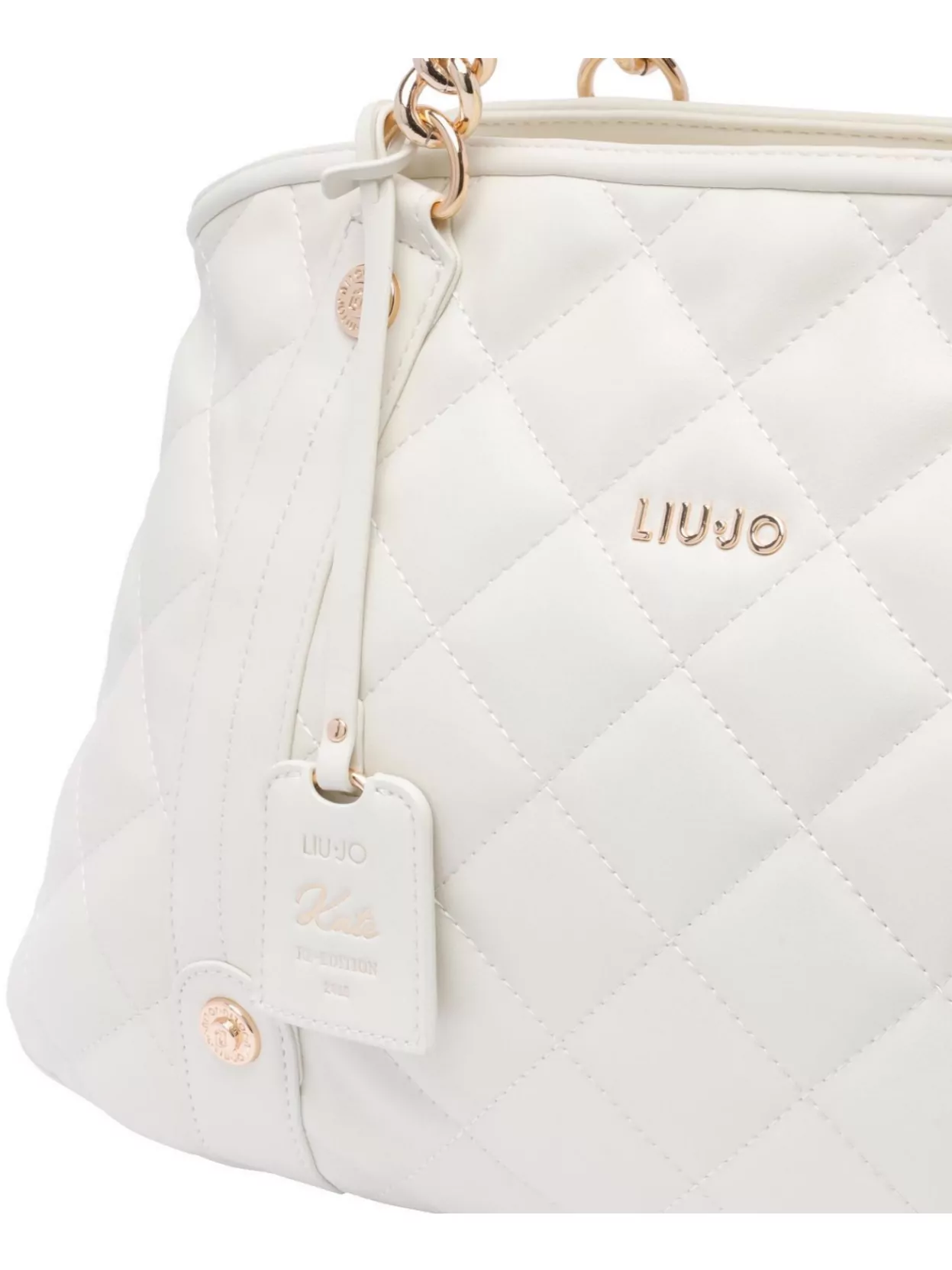 Liu •jo Liu Jo Cream Quilted Bag With Logo