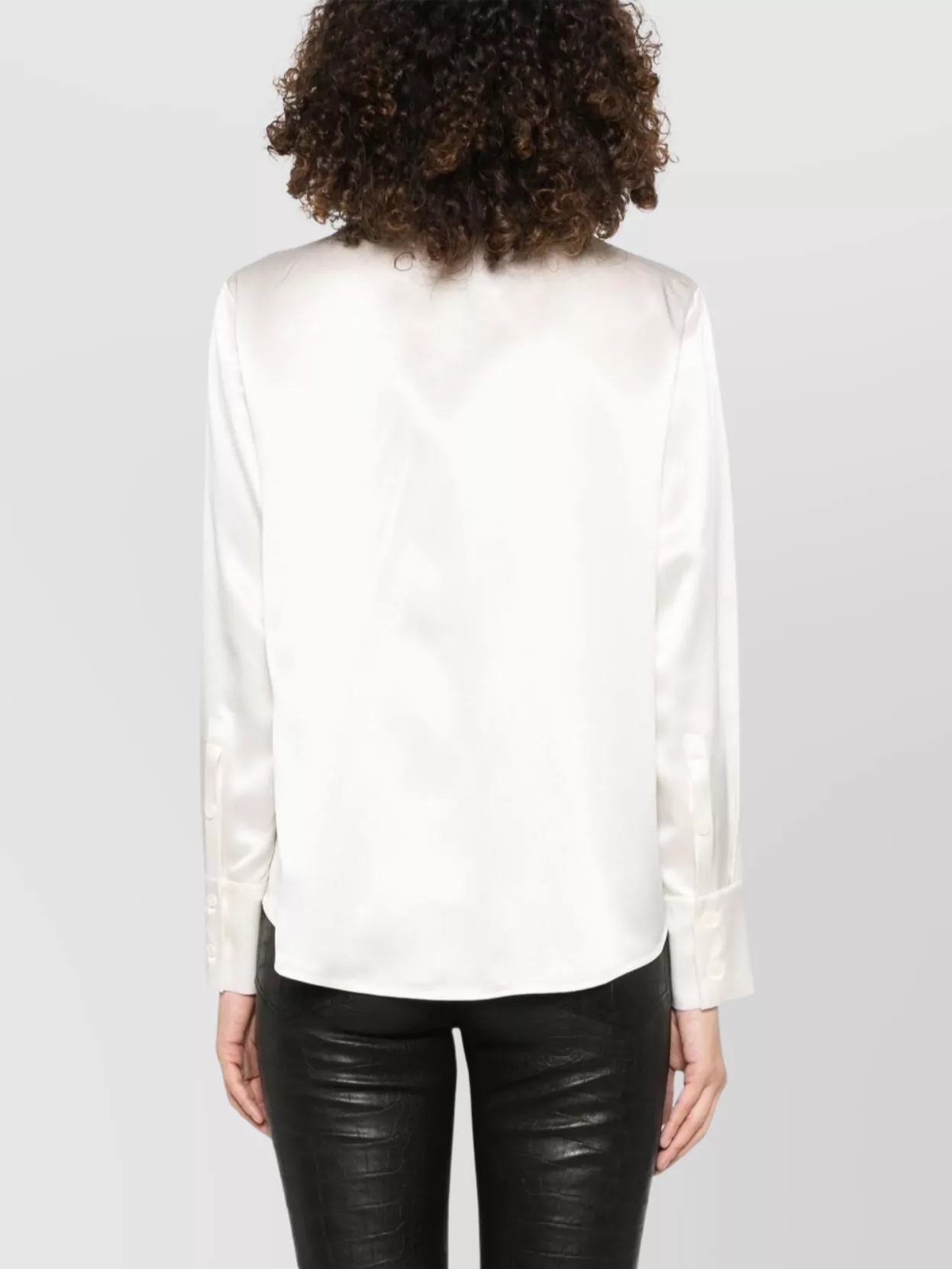 Max Mara Buttoned-Cuff Long Sleeves Top With Pointed Collar