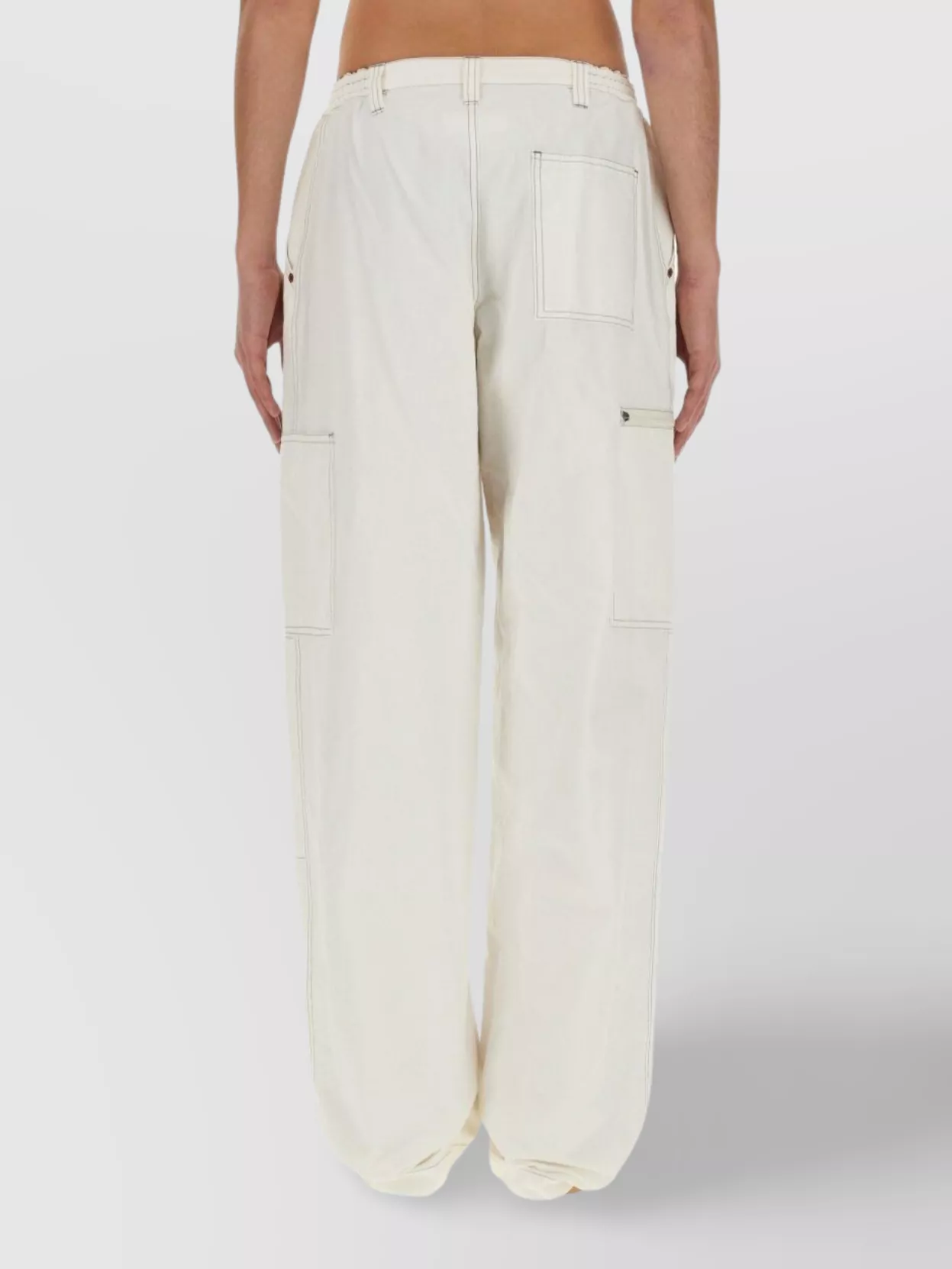 Mm6 Maison Margiela Canvas Cotton Pants Featuring Panel Detailing