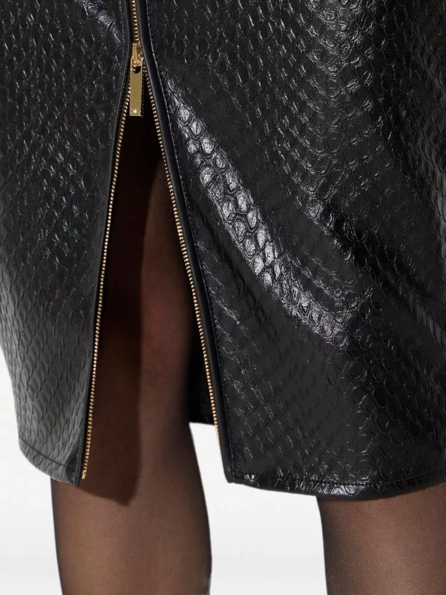 Elisabetta Franchi Faux leather slim-fit midi pencil skirt